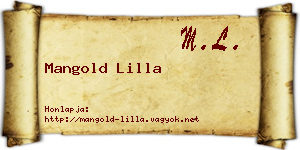 Mangold Lilla névjegykártya